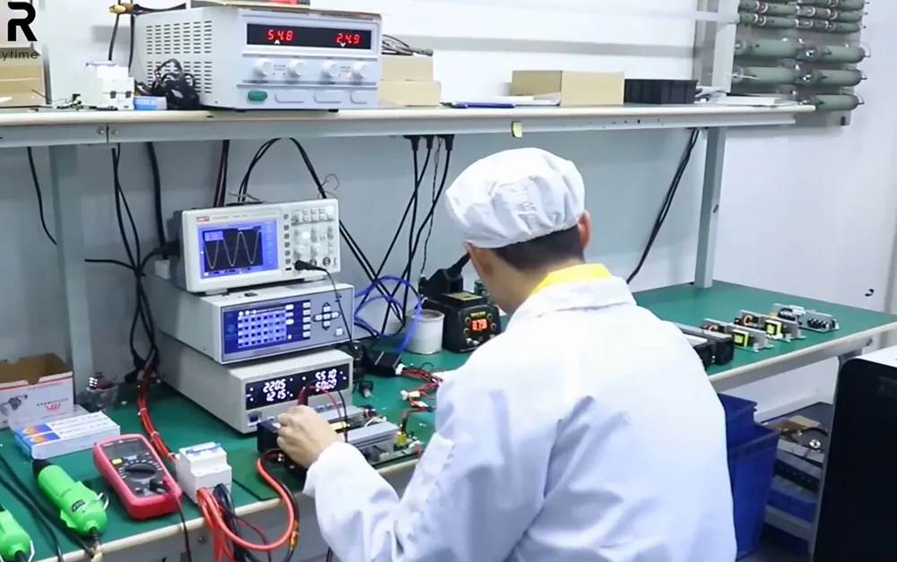 اختبار BMS ودرجة حرارة بطارية الطائرة الزراعية في مختبر QC الخاص بـ Lipower
