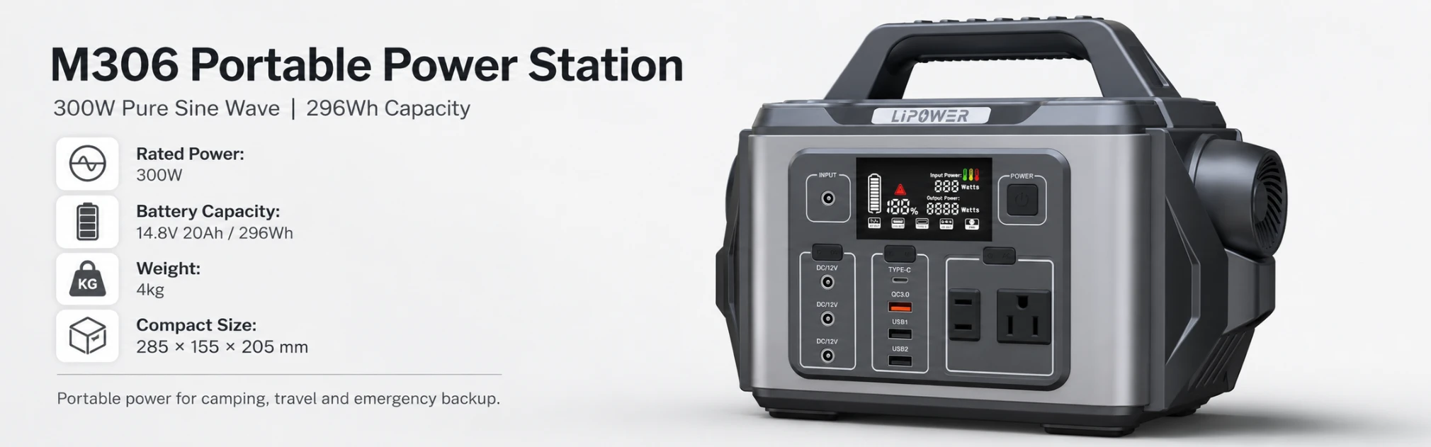 カスタマイズ工場製300Wソーラーポータブル電源ステーション - M306