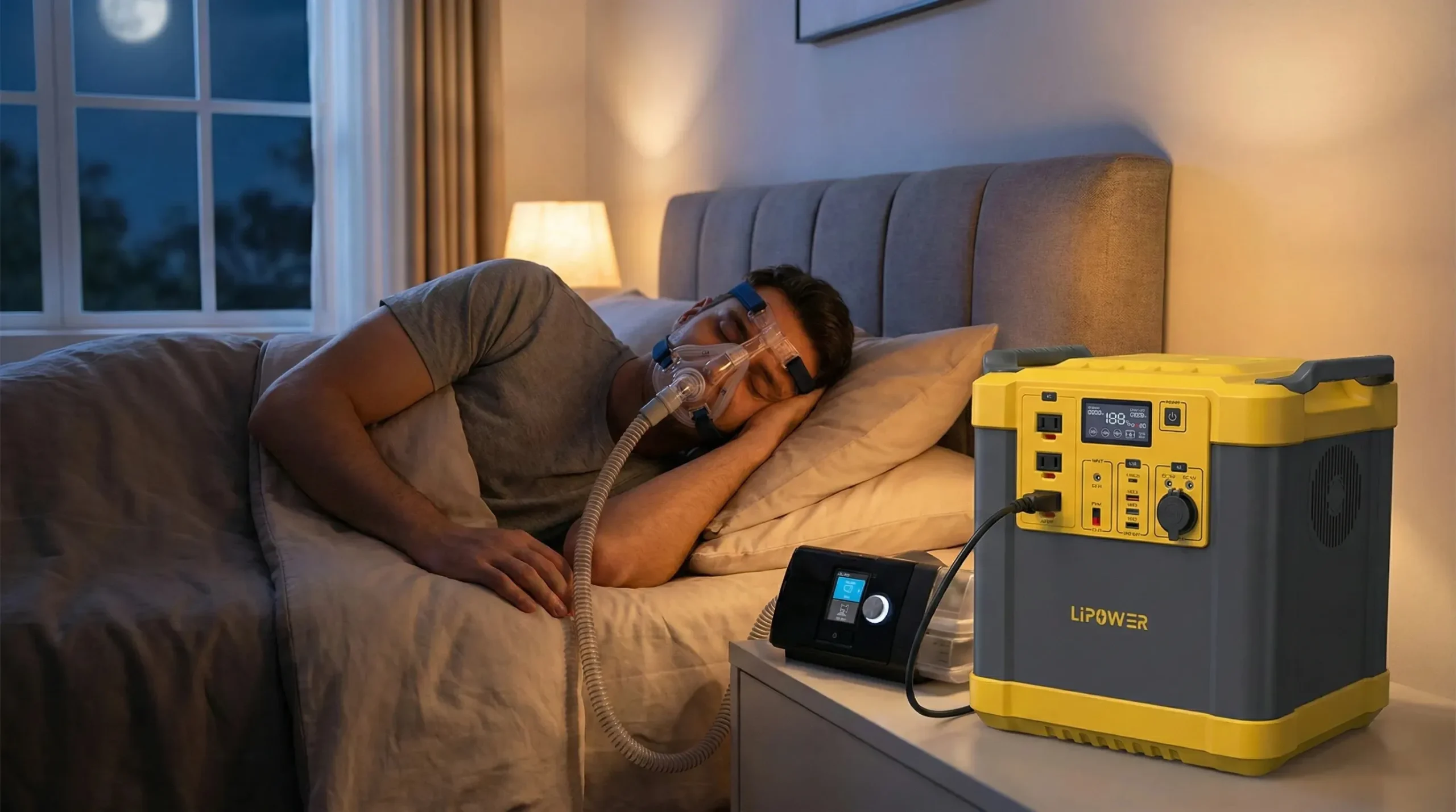 Záložní napájení pro spánkovou apnoi s CPAP