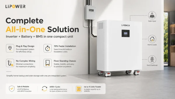 15KWhオールインワン家庭用太陽光バッテリーと5KWインバーター