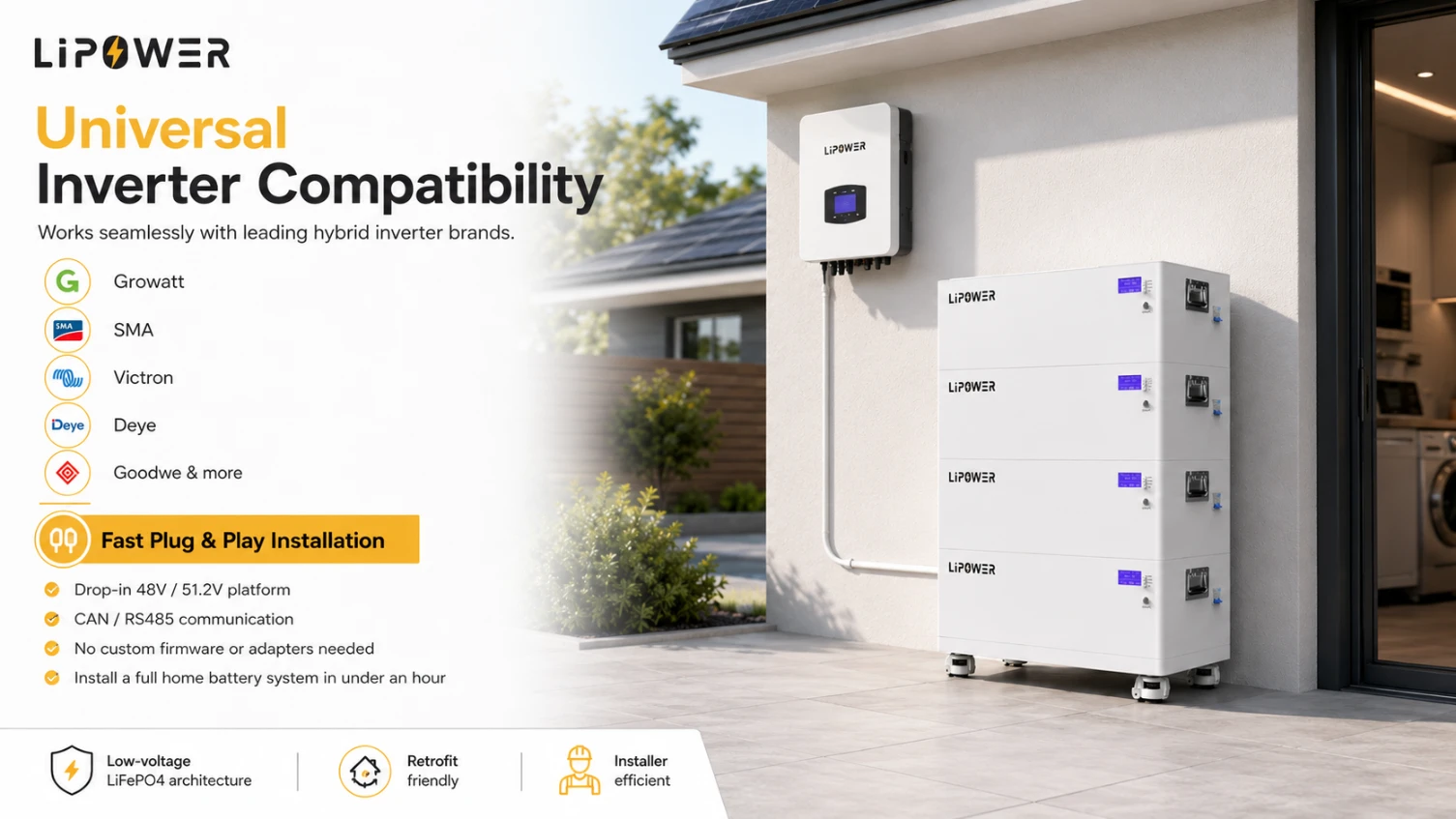 BT51314 compatibilidad de inversor de batería solar LiFePO4