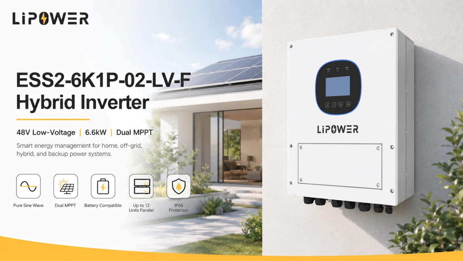 ESS2-6K1P-02-LV-F IP66 6kW hybrid solar inverter